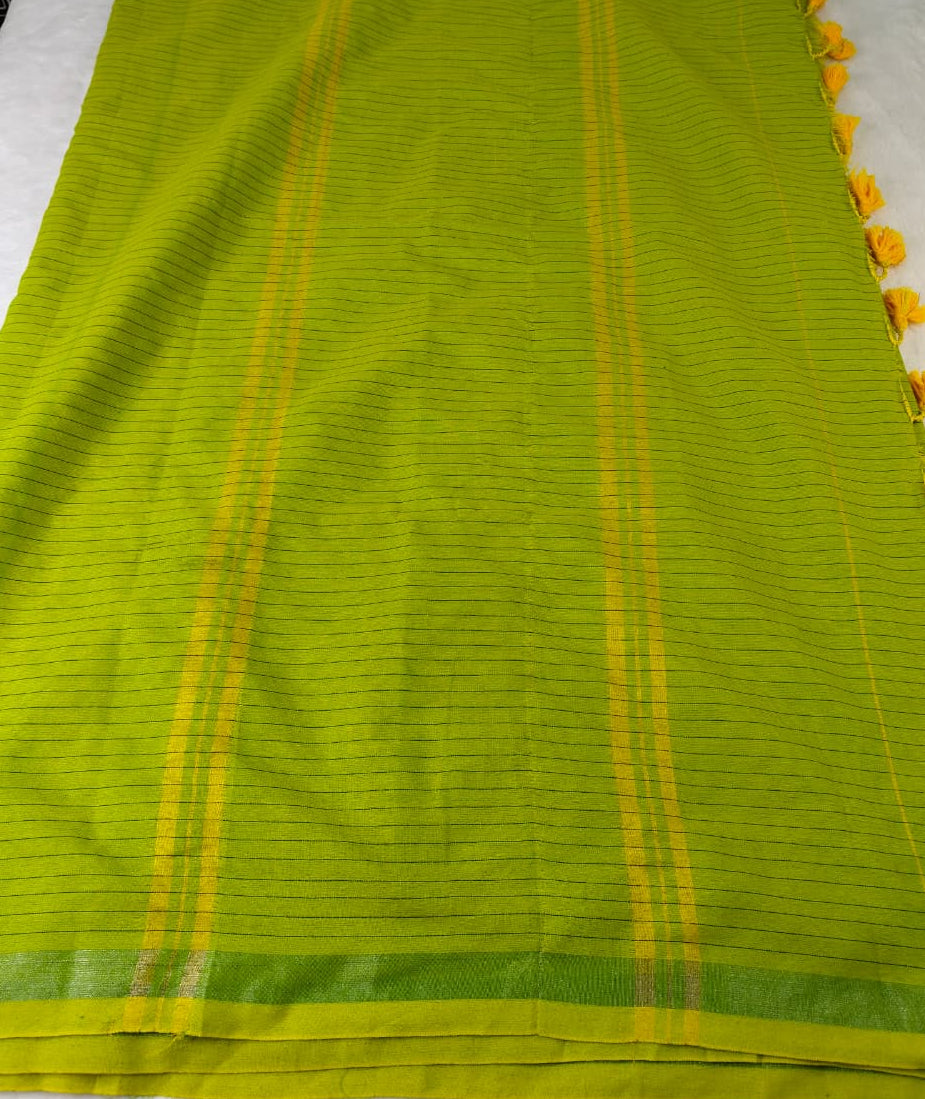 Khadi Cotton Sarees with stripes(KHDC-05)