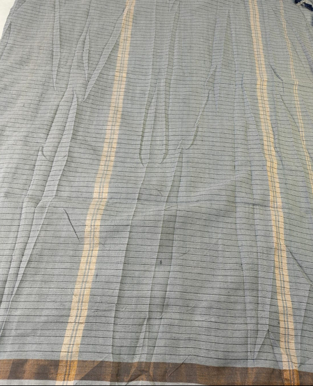 Khadi Cotton Sarees with stripes(KHDC-05)