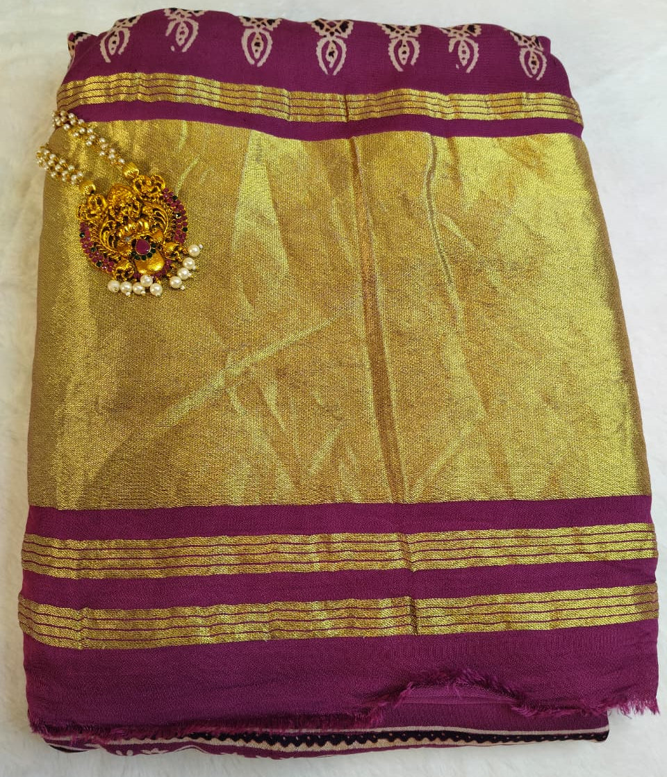 Premium Modal Silk Saree With Ajrakh Style Motifs (MDL-01)