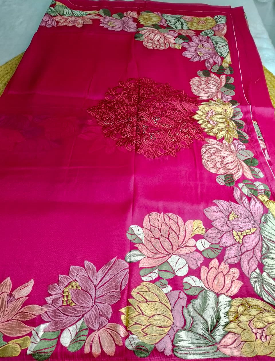 Pure Tissue Saree With Lotus Work (FTS-01)