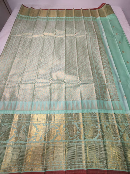 Semi Gadwal Saree with Rich Zari Border | Traditional Silk Saree - RSG-01