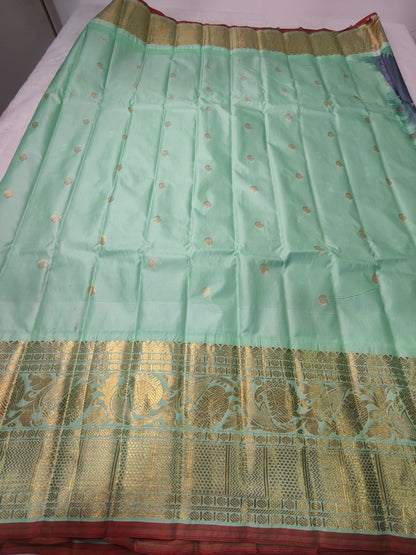 Semi Gadwal Saree with Rich Zari Border | Traditional Silk Saree - RSG-01