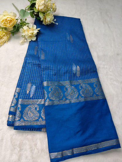Semi Crepe Silk Saree with Rich Zari Border - SS-99