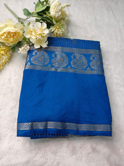 Semi Crepe Silk Saree with Rich Zari Border - SS-99