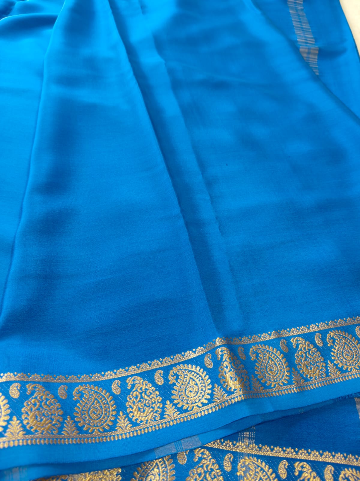 Pure Silk Royal Blue Saree with Silver Zari Border - RPKS-04| Traditional Wedding Saree