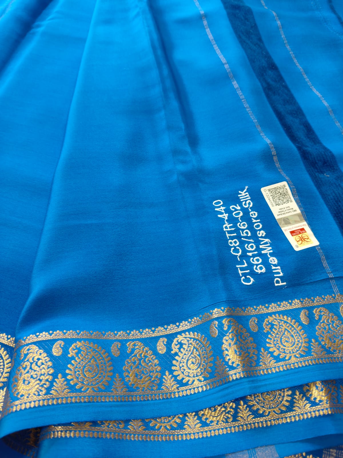 Pure Silk Royal Blue Saree with Silver Zari Border - RPKS-04| Traditional Wedding Saree
