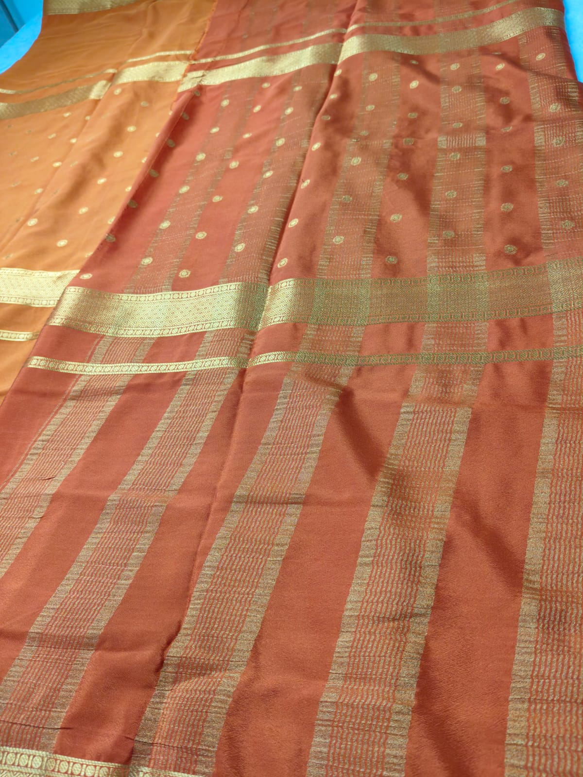 Semi Silk Saree with Contrast Border & Zari Buttas | Traditional Festive Wear Saree - SS-97