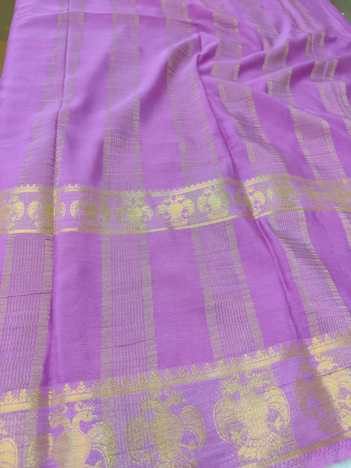 Semi Silk Saree with Peacock Zari Border | Rich Contrast Traditional Saree - SS- 102