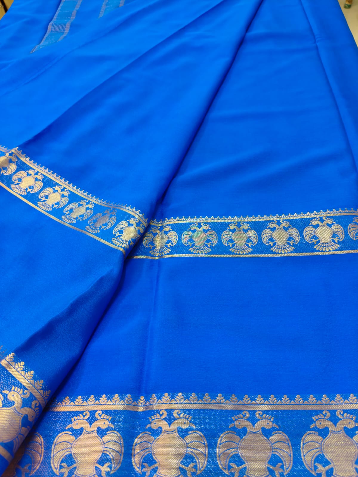 Semi Silk Saree with Peacock Zari Border | Rich Contrast Traditional Saree - SS- 102