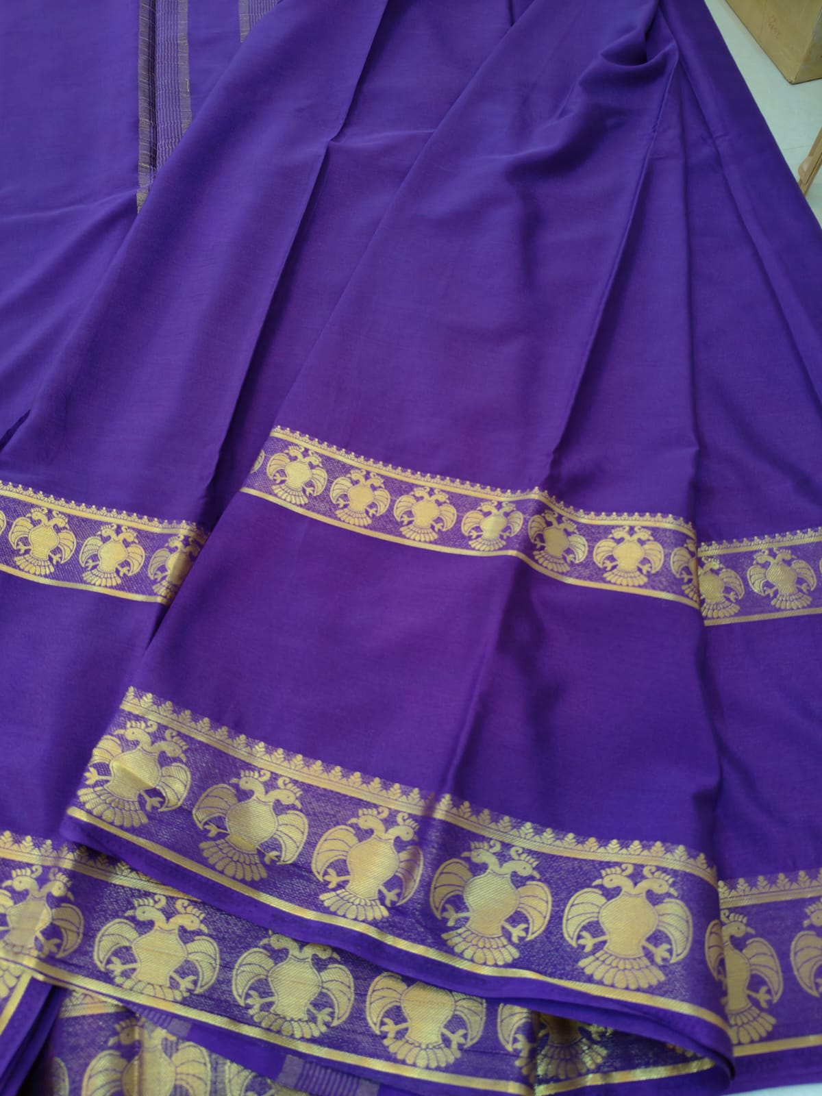 Semi Silk Saree with Peacock Zari Border | Rich Contrast Traditional Saree - SS- 102
