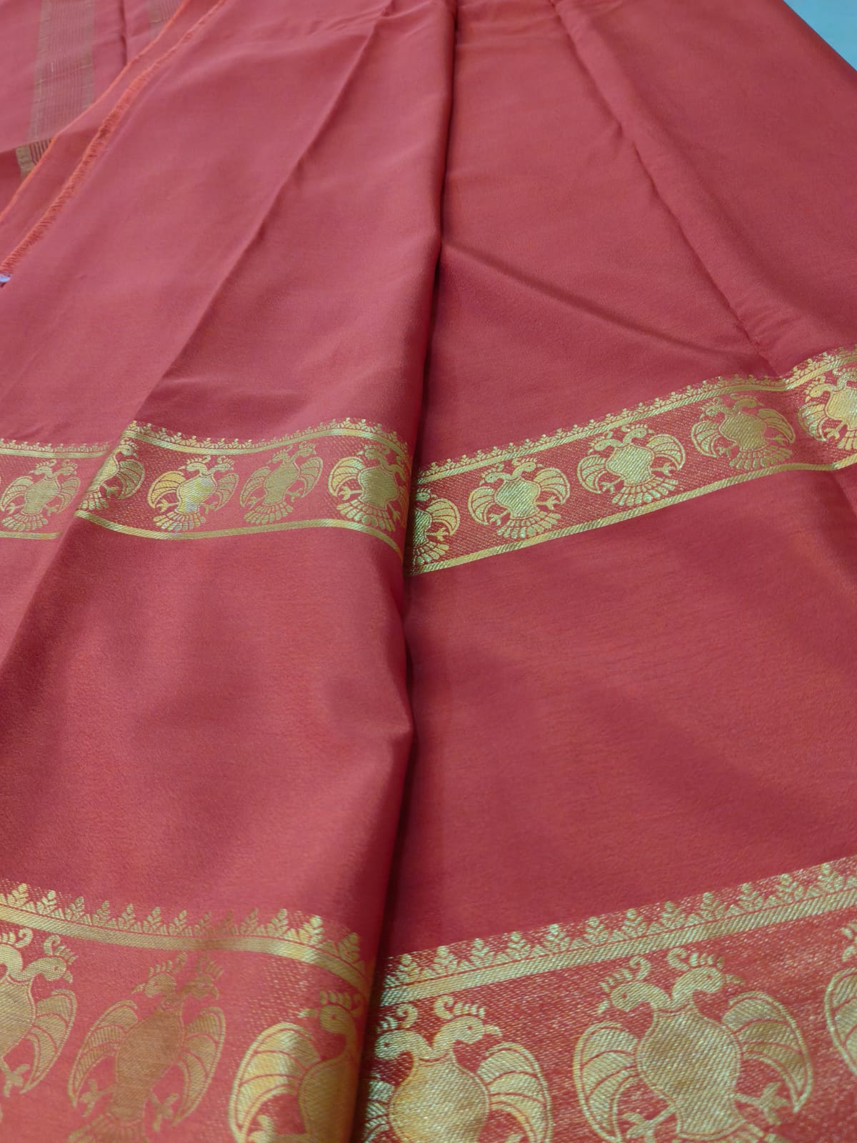 Semi Silk Saree with Peacock Zari Border | Rich Contrast Traditional Saree - SS- 102