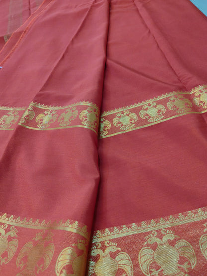 Semi Silk Saree with Peacock Zari Border | Rich Contrast Traditional Saree - SS- 102