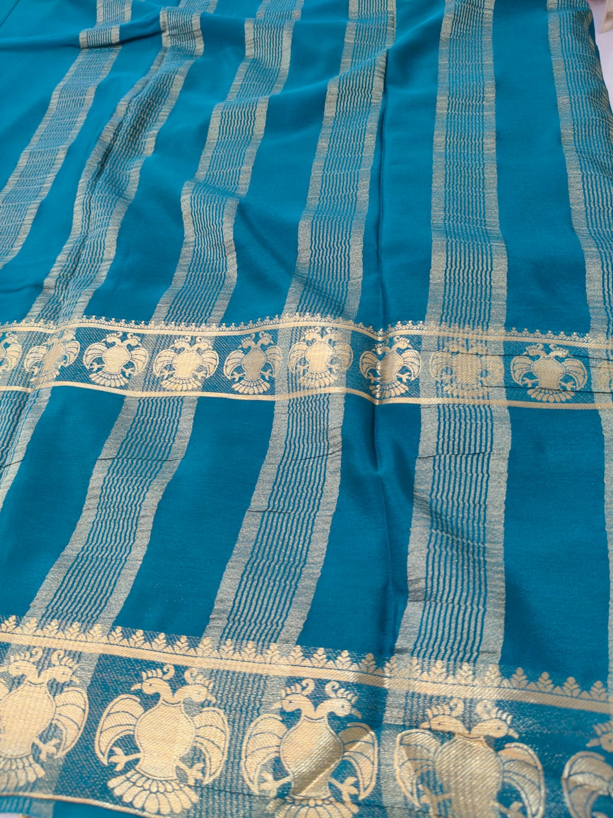 Semi Silk Saree with Peacock Zari Border | Rich Contrast Traditional Saree - SS- 102