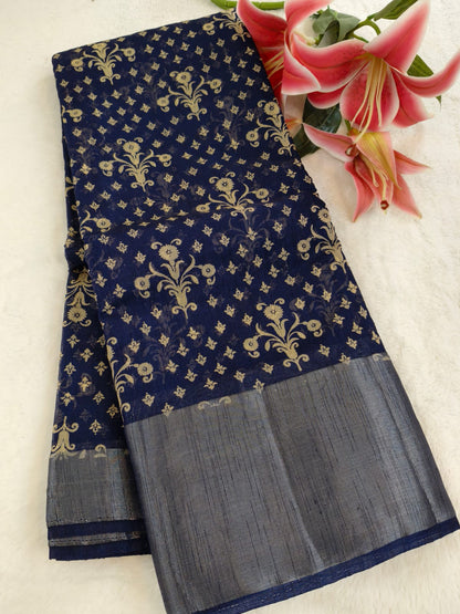 Elegant Linen Saree with Zari Border | Soft & Lightweight Daily Wear -SS -108