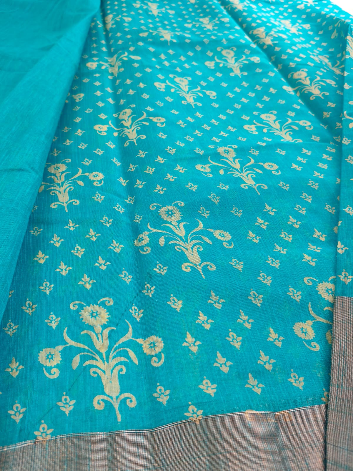 Elegant Linen Saree with Zari Border | Soft & Lightweight Daily Wear -SS -108