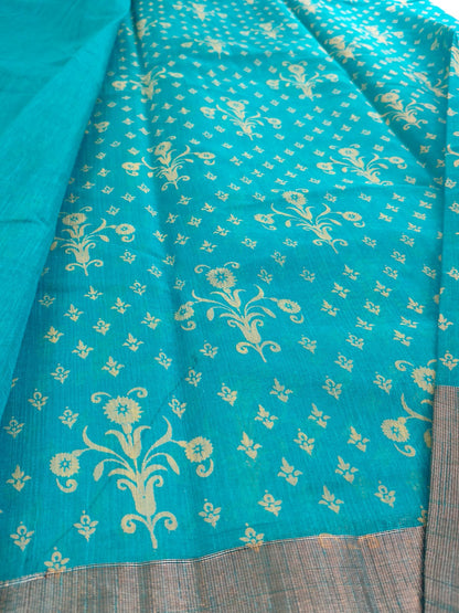 Elegant Linen Saree with Zari Border | Soft & Lightweight Daily Wear -SS -108