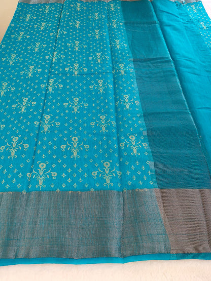 Elegant Linen Saree with Zari Border | Soft & Lightweight Daily Wear -SS -108