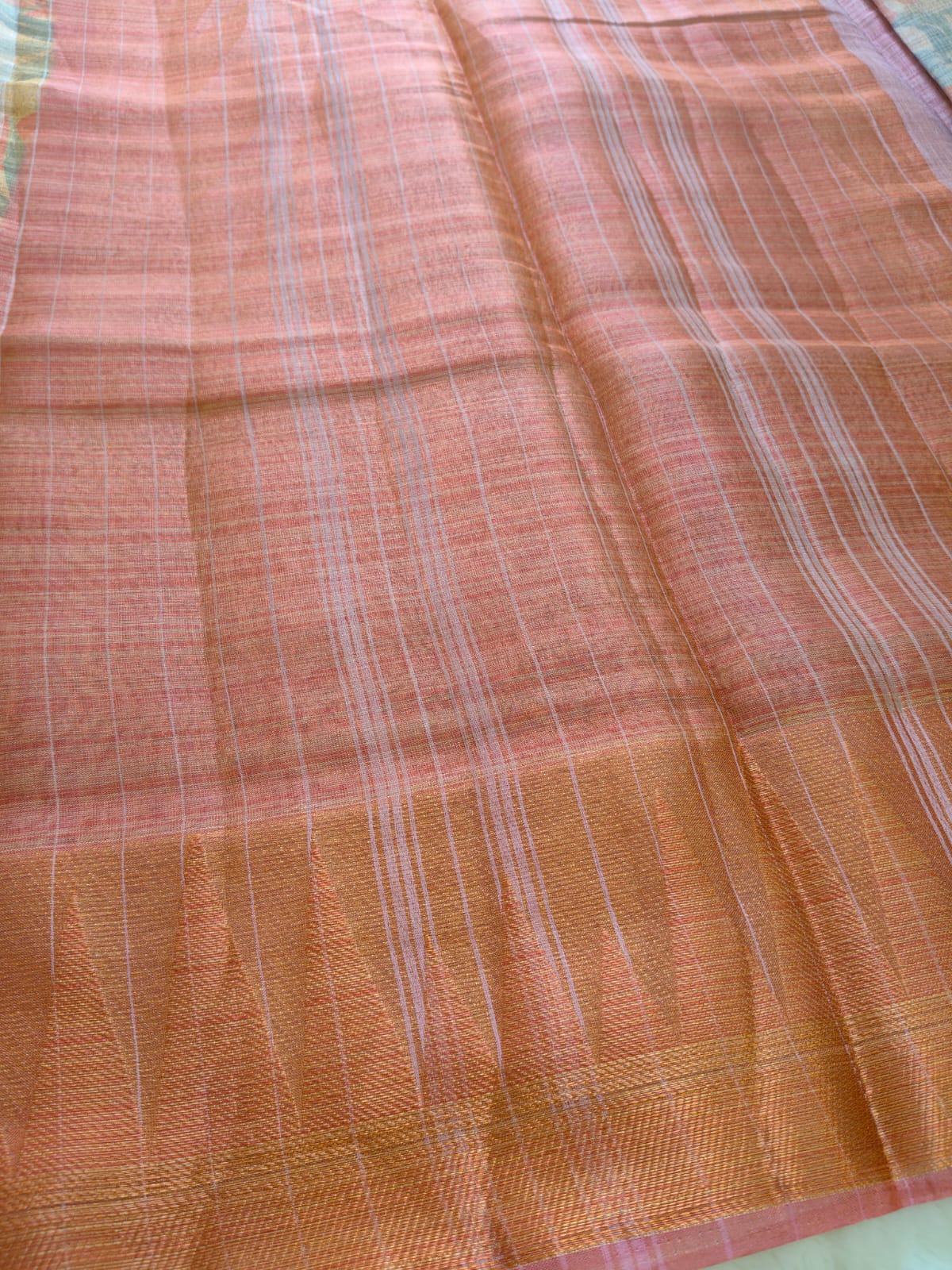 Soft Tissue Silk Floral Printed Saree with Contrast Border | Lightweight Elegant Party Wear- S-111