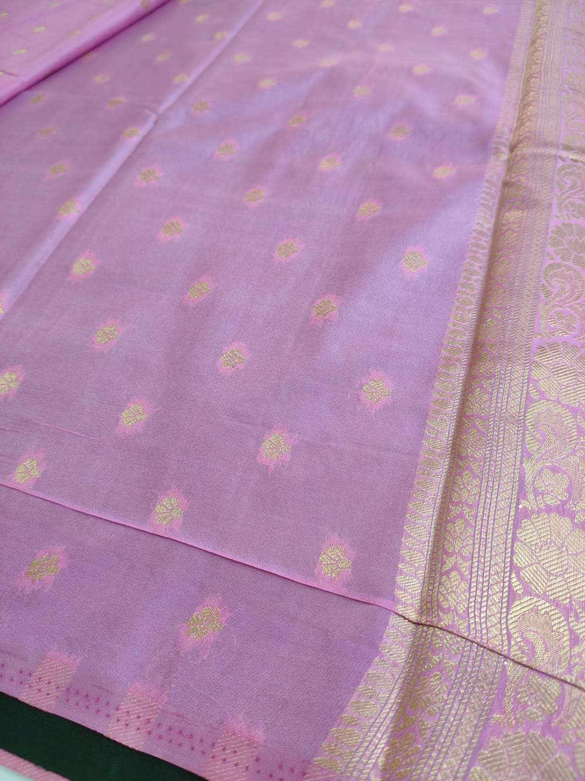 Semi Silk Saree with Gold Zari Border | Festive & Wedding Wear Saree - SS-118