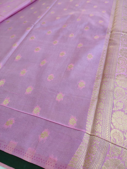 Semi Silk Saree with Gold Zari Border | Festive & Wedding Wear Saree - SS-118