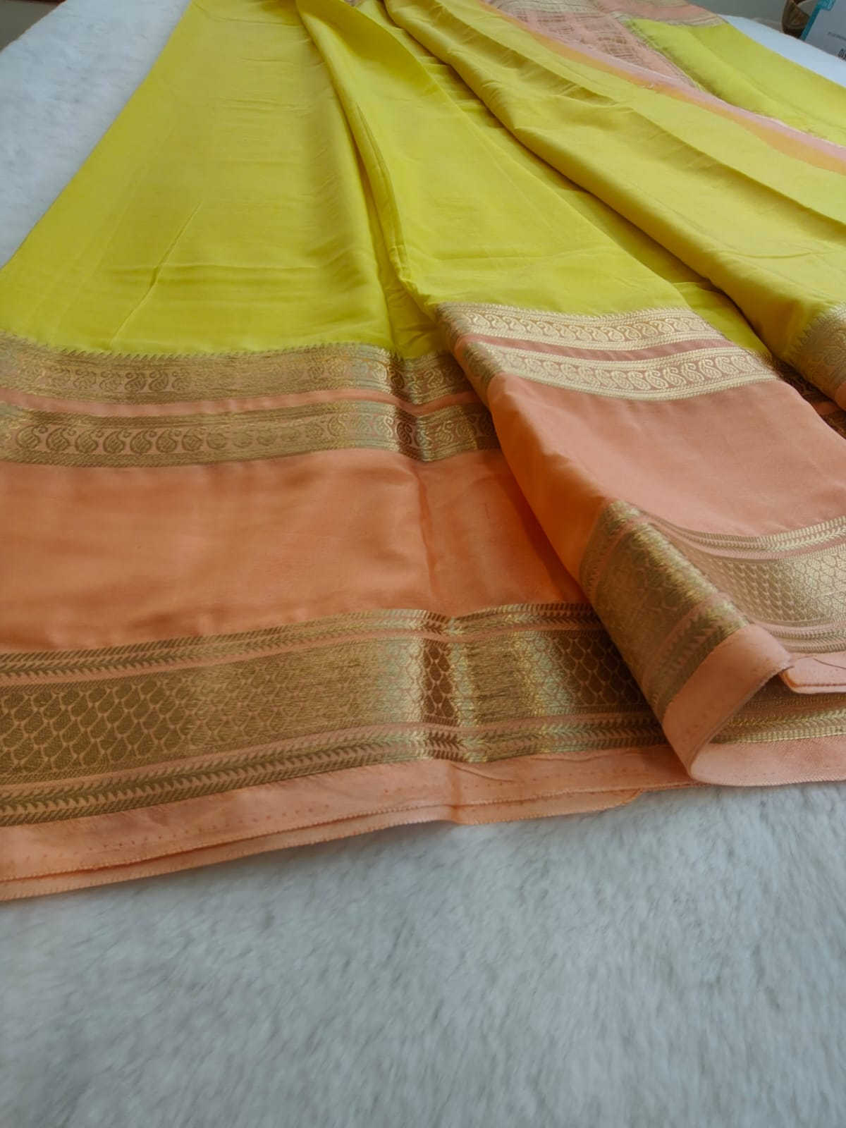 Semi Silk Saree with Contrast Border & Gold Zari | Festive & Wedding Wear Sarees - SS - 119