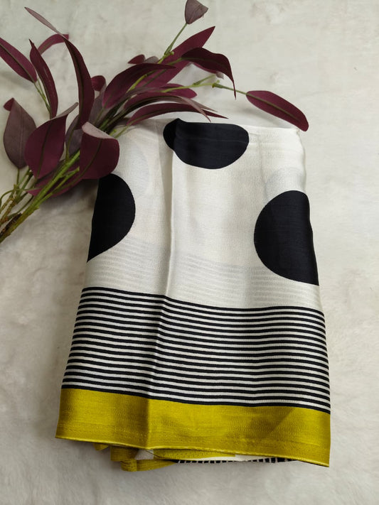 Modal Silk Polka Dot Saree(Code - MDS-01)