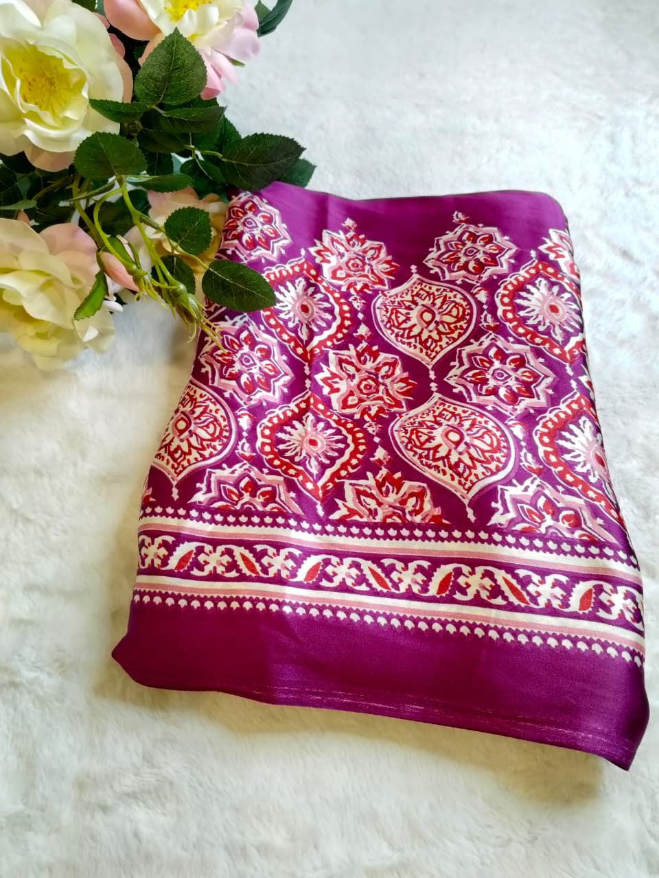 Modal Silk Ajrakh Print Saree (Code - MDS-03)