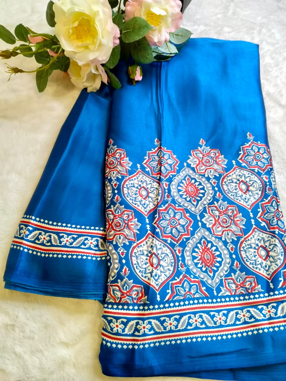 Modal Silk Ajrakh Print Saree (Code - MDS-03)