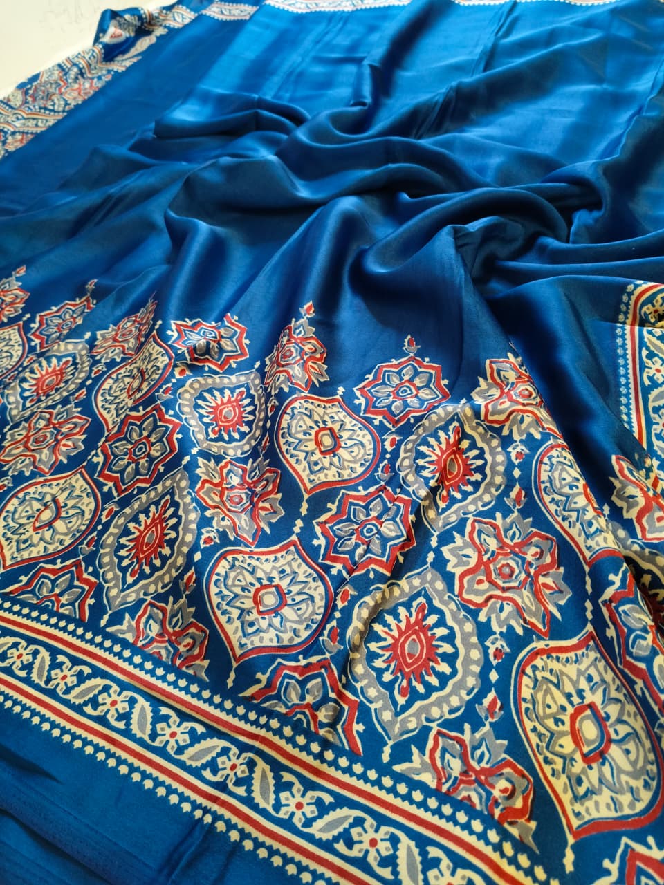 Modal Silk Ajrakh Print Saree (Code - MDS-03)